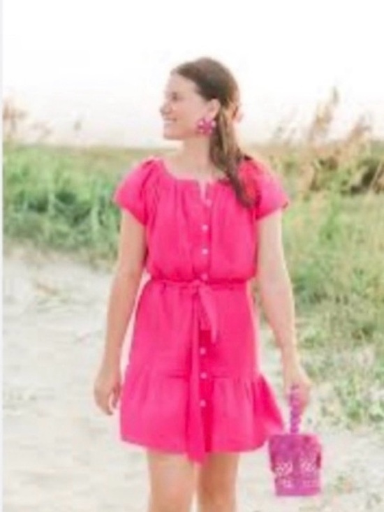 Victoria Dunn Dresses & Skirts - NWT! Victoria Dunn St Tropez Cotton Gauze Button Down Dress in Peach Size XL